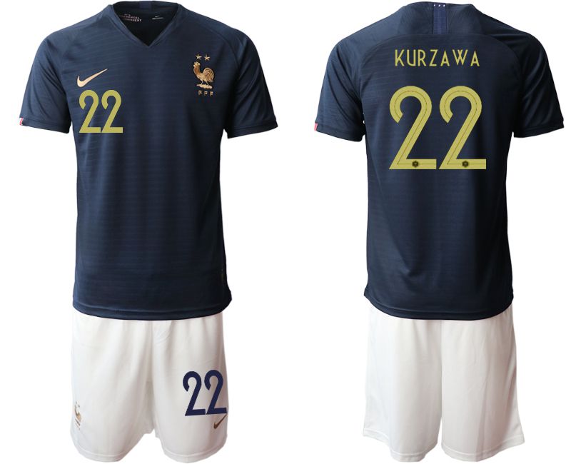 Men 2019-2020 Season National Team French home #22 blue Soccer Jerseys